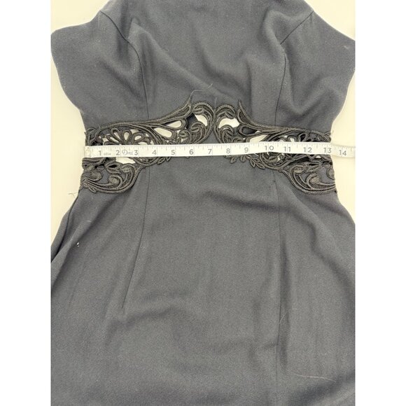 Jessica McClintock Gunne Sax Black Lace Cutout Dress With Cross Back 9/10 - Picture 10 of 15